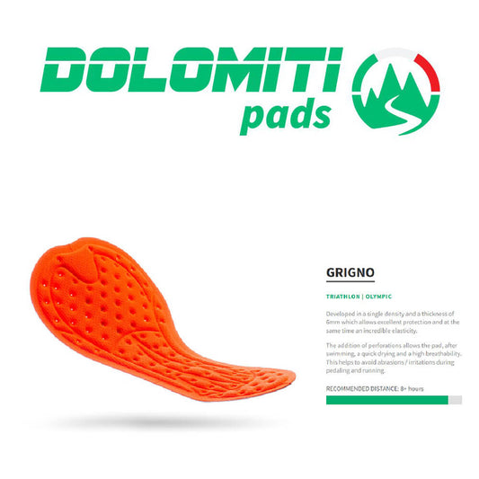 all Johnber triathlon suits will feature the Dolomiti pad from Italy.