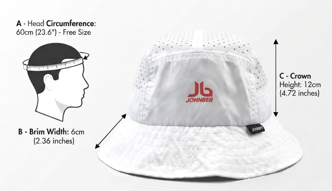 Johnber Running Bucket Hat White